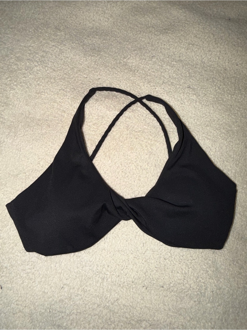 Bucked up Black Twist Front sports bra